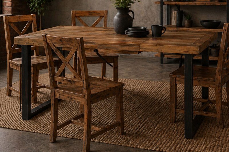 Nixon Reclaimed Wood 140cm-180cm Fully Extending Dining Table Nixon Reclaimed Wood 140cm-180cm Fully Extending Dining Table