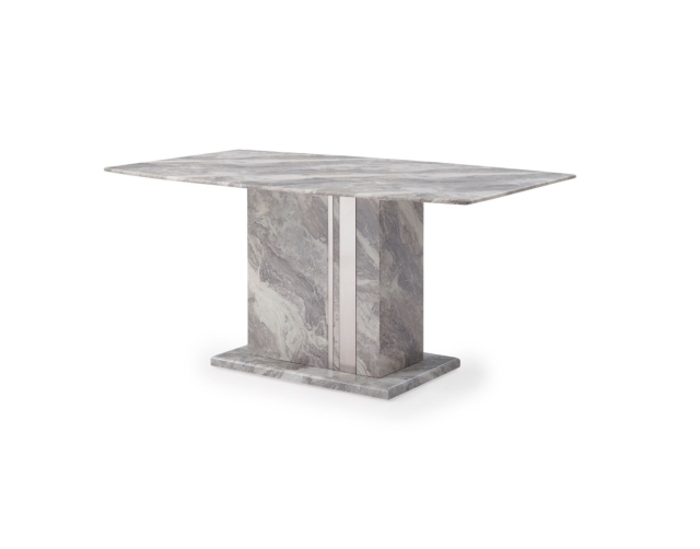 Value Mark Amara Marble Dining Table Set & 4 Grey Velvet Dining Chairs