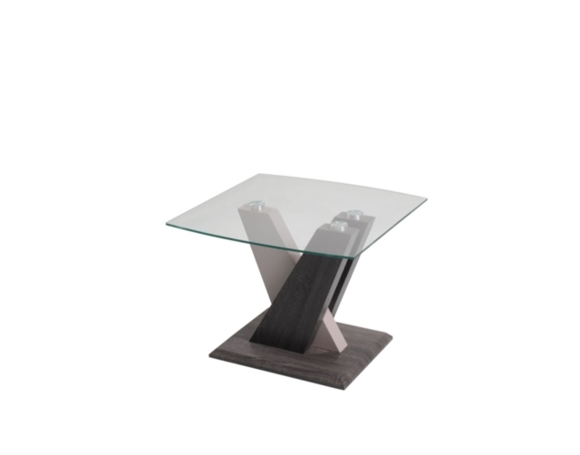 Value Mark Zen Glass End Table with High Gloss Finish