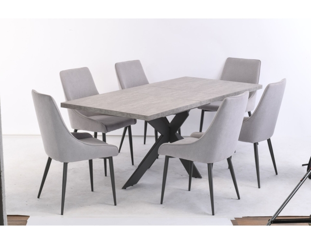 World Furniture Raven Extending Dining Set (6 Chairs)