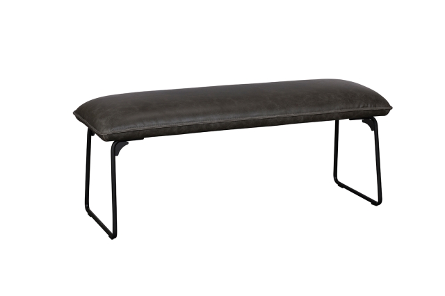 Baker Furniture Cooper Leather Low Bench in Grey
