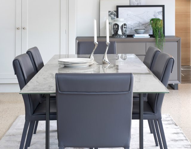 Ralph Grey Leather Dining Chair, Grey Leather Dining Chairs