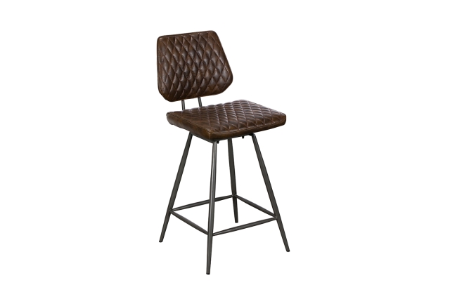 Baker Furniture Dalton Quilted Dark Brown Bar Chair