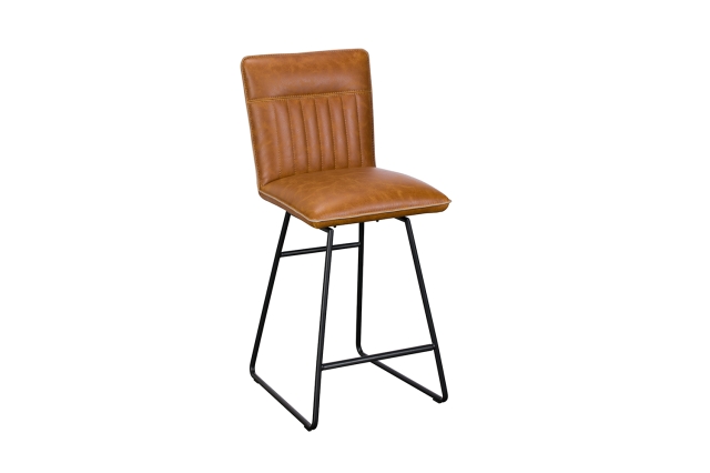 Baker Furniture Cooper Tan Leather Bar Chair