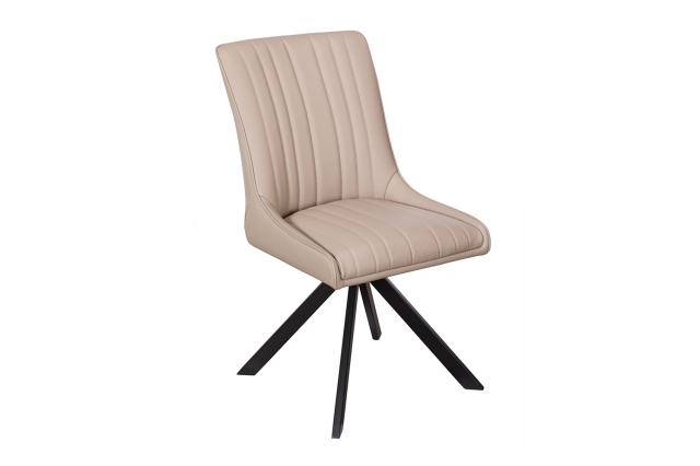 Baker Furniture Chloe Taupe Leather Dining Chair