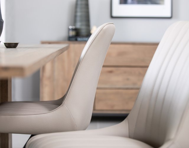 Chloe Taupe Leather Dining Chair Furniture World