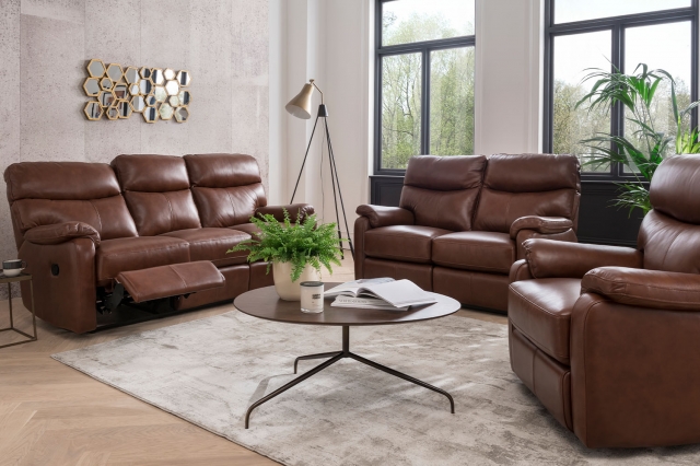 Butterscotch discount leather sectional