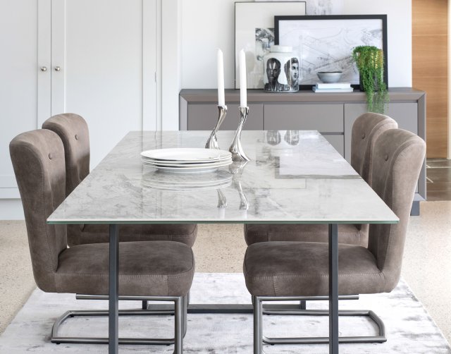 Oscar Grey Upholstered Dining Chair, Standard Furniture Vintage Dining Table Grey