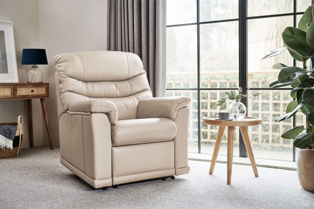 Cream shop leather armchair