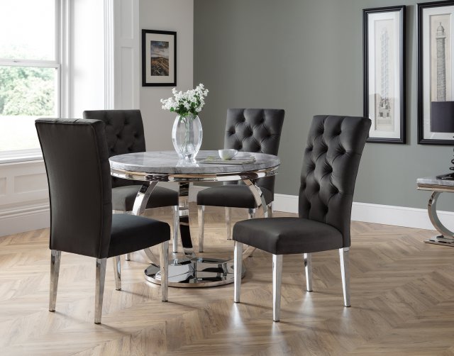 Arundel Marble Round Dining Table Set 4 Chairs Furniture World Arundel Marble Round Dining Table Set, Round Dining Room Tables For 4