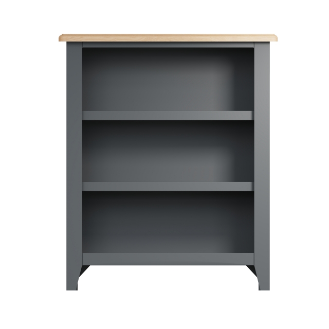 The Furniture Outlet Suffolk Grey Painted Oak Small Wide Bookcase 