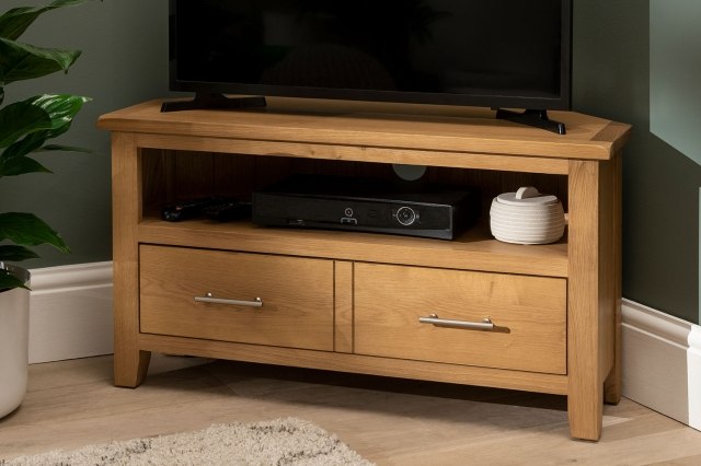 Chester Oak Corner TV Unit 90cm Wide Chester Oak Corner TV Unit 90cm Wide