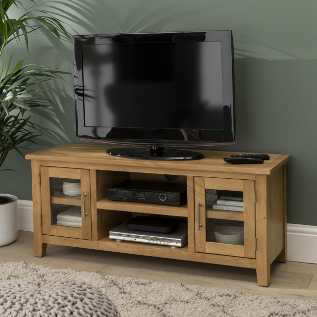 Modern oak tv shop stand