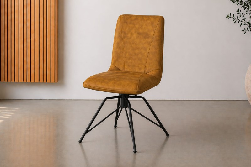 Lola Swivel Velvet Gold Yellow Dining Chair (Pair) Lola Swivel Velvet Gold Yellow Dining Chair (Pair)