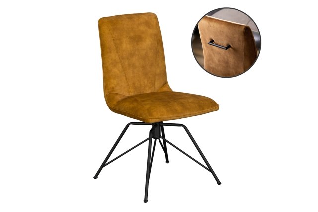 Lola Swivel Velvet Gold Yellow Dining Chair (Pair) Lola Swivel Velvet Gold Yellow Dining Chair (Pair)