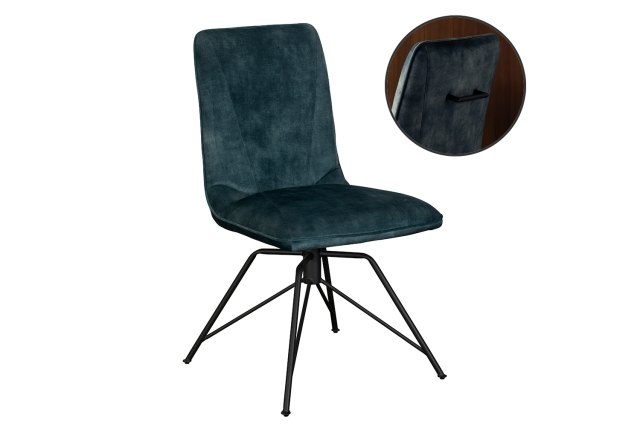 Lola Swivel Velvet Teal Blue Dining Chair (Pair) Lola Swivel Velvet Teal Blue Dining Chair (Pair)