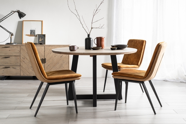 Vida Reclaimed Wood 120cm Round Dining Table