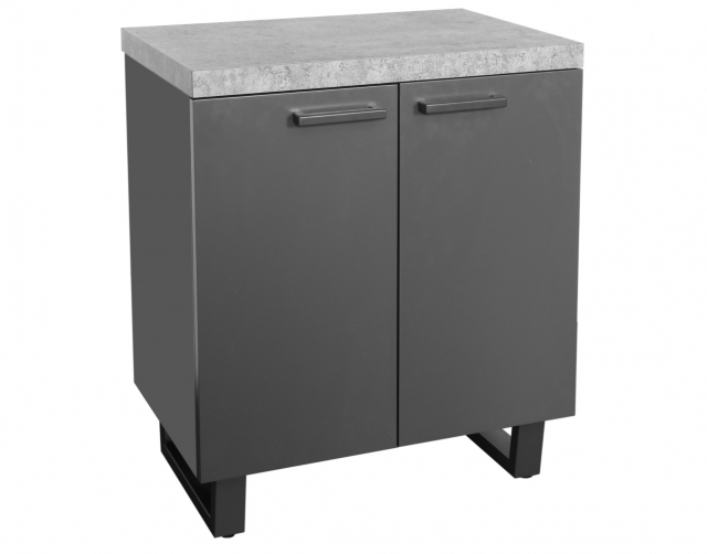 Classic Furniture Forge 2 Door Storage Cabinet Stone Effect
