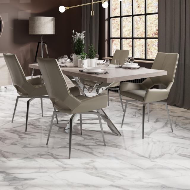 Silver oak dining table deals
