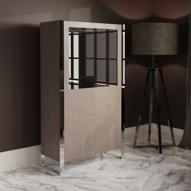 Camden Silver Oak Drinks Cabinet Furniture World
