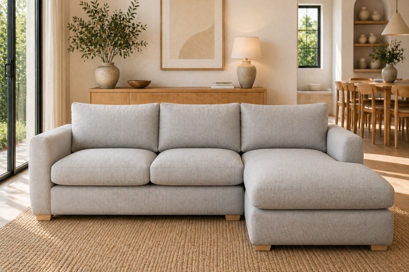 Metz 3 Seater L Shaped Sectional Corner Chaise Sofa Metz 3 Seater L Shaped Sectional Corner Chaise Sofa
