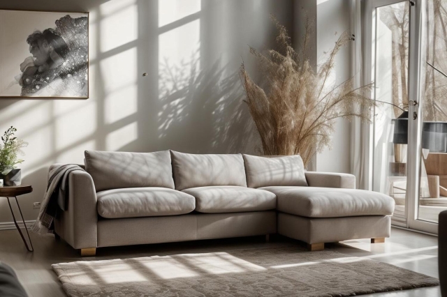 Metz 3 Seater L Shaped Sectional Corner Chaise Sofa