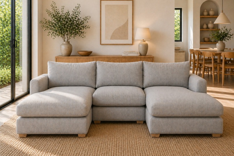 Metz 3 Seater U Shaped Sectional Chaise Corner Sofa Metz 3 Seater U Shaped Sectional Chaise Corner Sofa