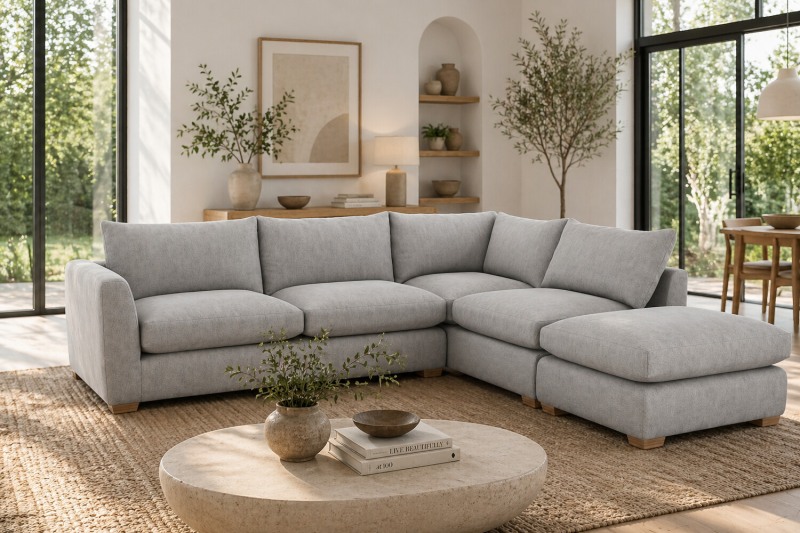 Metz 5 Seater L Shaped Sectional Corner Chaise Sofa Metz 5 Seater L Shaped Sectional Corner Chaise Sofa