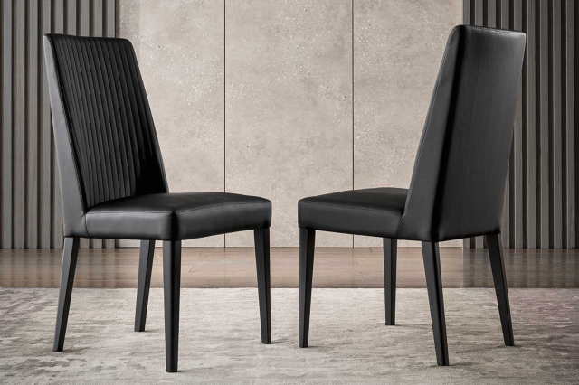 ALF ALF Italia Pablo Set Of 2 Dining Chairs in Black Matt Eco Leather
