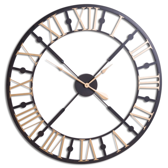 Hill Interiors Online Black And Gold Skeleton Clock