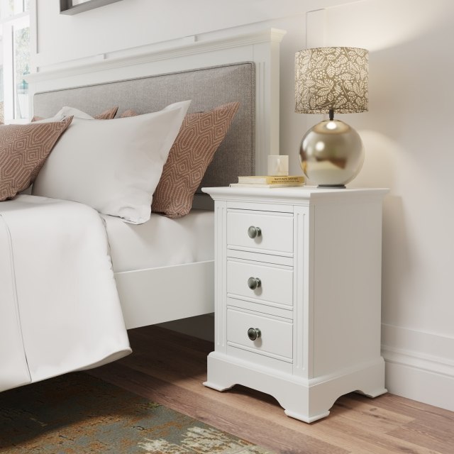 Oak City Cotswold White Large Bedside Table Furniture World