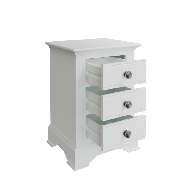 Oak City Cotswold White Large Bedside Table Furniture World