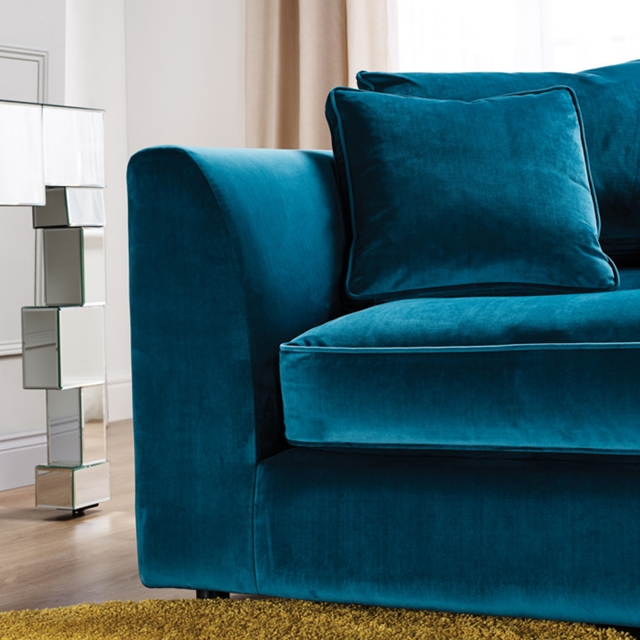 Barcelona Harrington Large Velvet Sofa Furniture World