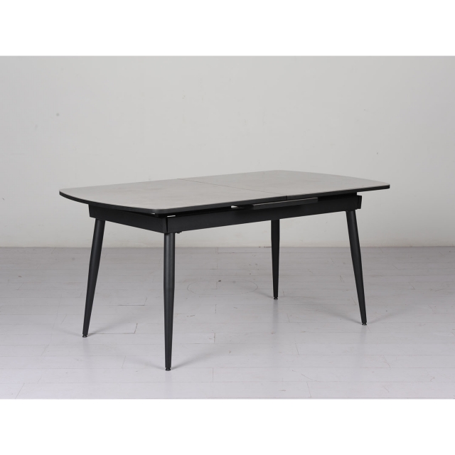 Caira 160cm Automatic Extension Glass Dining Table in Grey