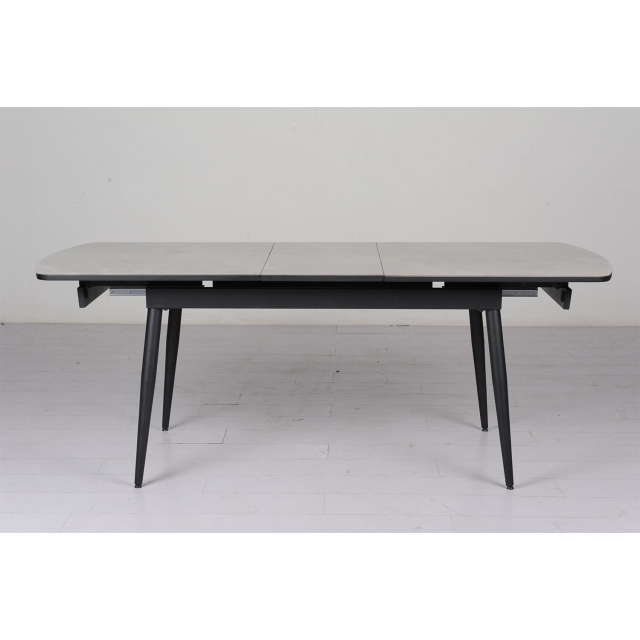 Caira 160cm Automatic Extension Glass Dining Table in Grey