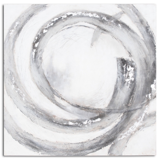 Hill Interiors Online Galaxy Silver And Grey Hand Painted Canvas