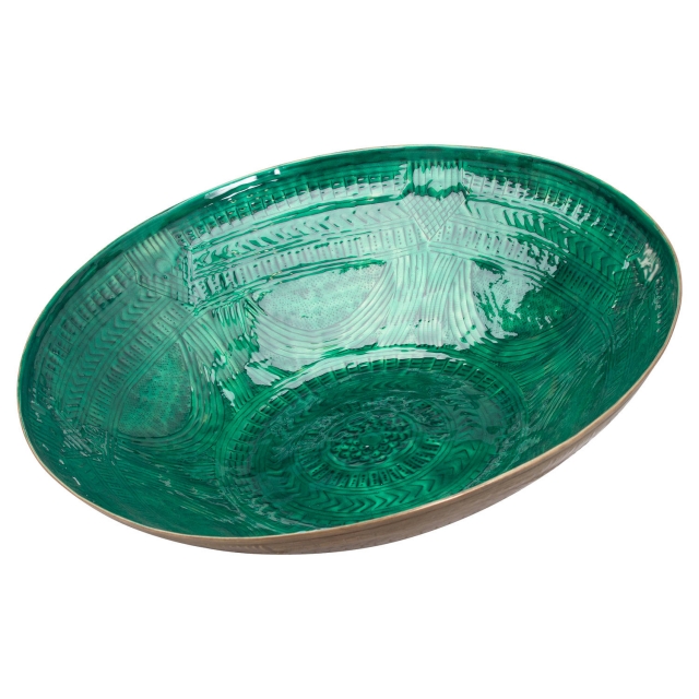 Hill Interiors Online Brass Embossed Ceramic Dipped Bowl