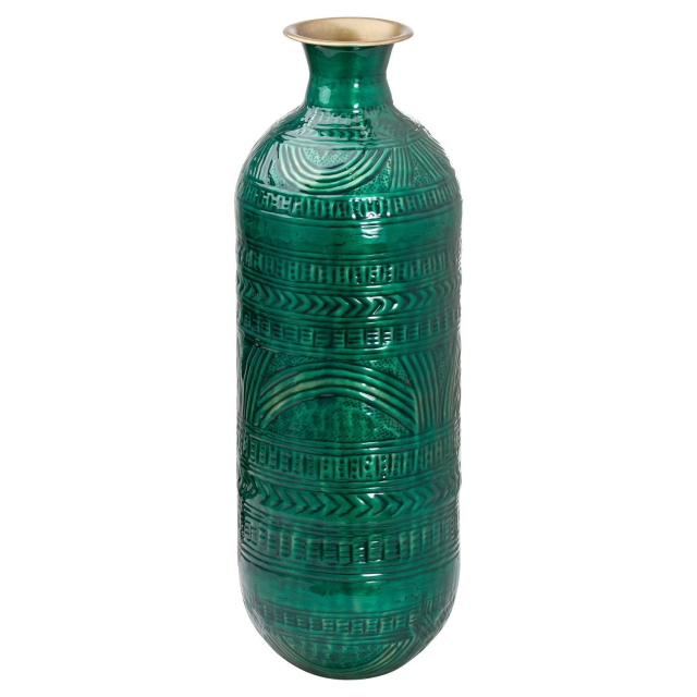 Hill Interiors Online Brass Embossed Ceramic Dipped Lebes Vase