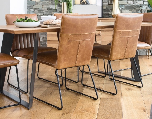 Tan Leather Dining Room Chairs