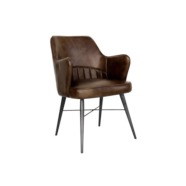 Leather and iron dining on sale chairs