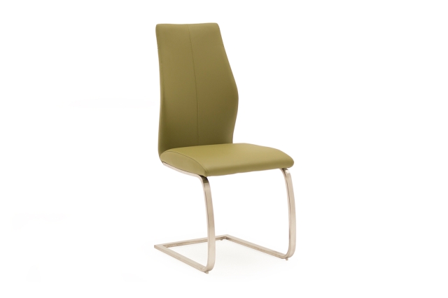 Vida Living India Olive Dining Chair with Brushed Steel Legs