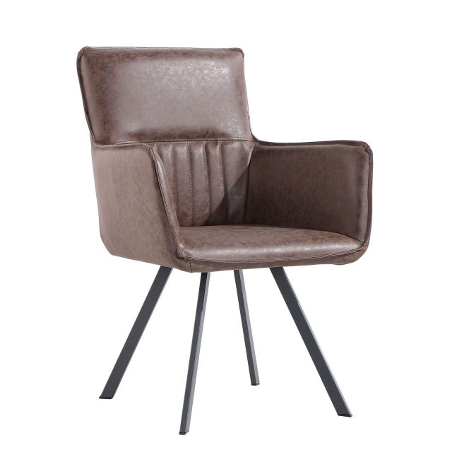 Kettle Interiors Carver Chair in Brown PU