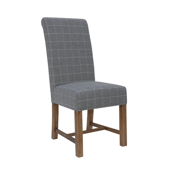 Kettle Interiors Fabric Dining Chair in Check Grey