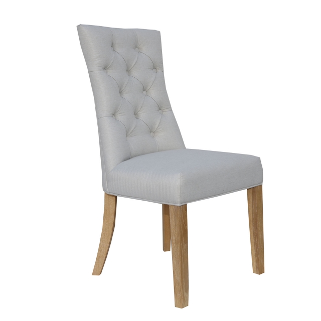 Kettle Interiors Curved Button Back Chair in Natural