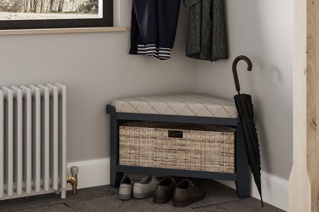 Corner shop hallway bench