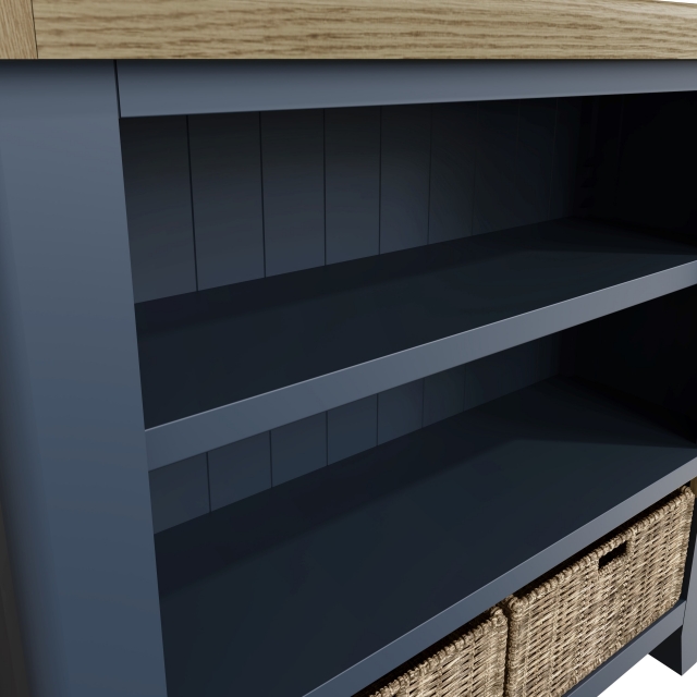 Blue clearance oak bookcase