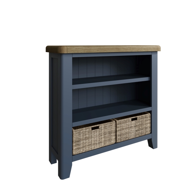 Kettle Interiors Smoked Painted Blue Oak Small Bookcase