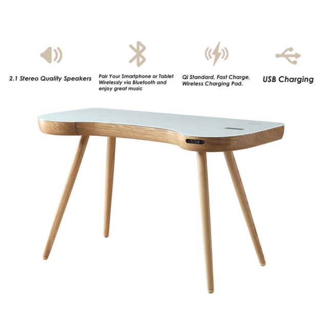 Smartdesk 2 white deals oak