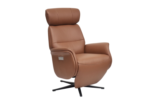 Michigan Leather Electric Swivel Recliner Chair
