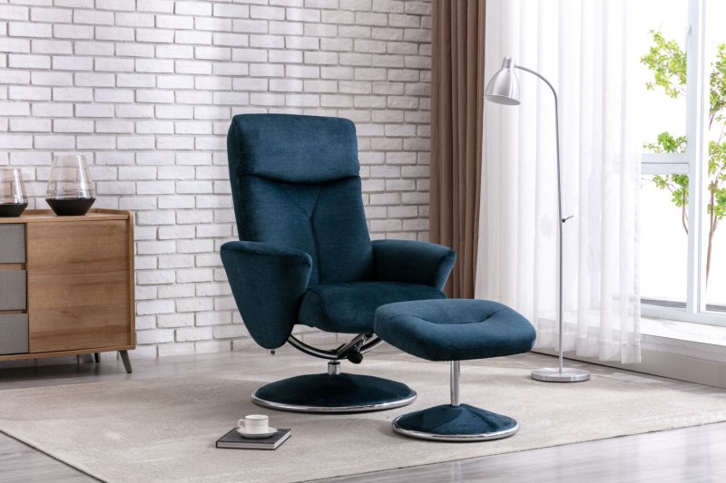 Paddington Fabric Swivel Recliner Chair and Stool Paddington Fabric Swivel Recliner Chair and Stool